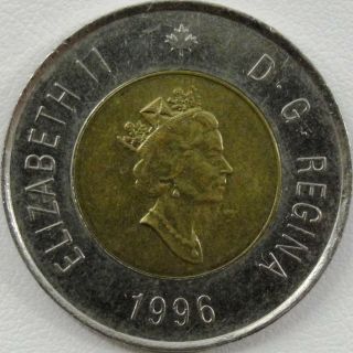 1996 $2 Canada 2 Dollars,  German Planchet,  BU,  UNC,  Rare,  Canadian Toonie,  7222 4