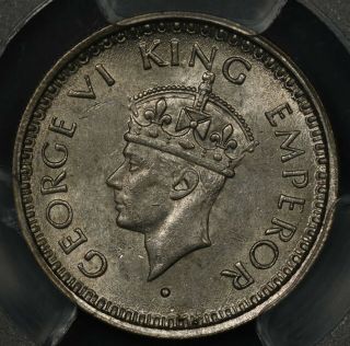 1945 - B Pcgs Ms64 British India 1/4 Rupee Large 5