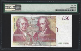 2010 Great Britain Bank of England 50 Pounds,  Salmon Sig,  PMG 64 UNC,  Scarce Yr 2