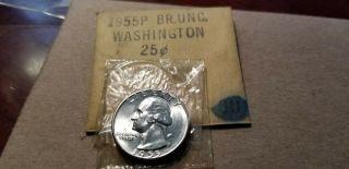 1955 P Silver Washington Quarter 25c Gem Bu