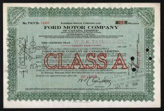1929 Dominion Of Canada: Ford Motor Company Of Canada