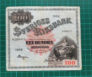 Sweden Banknote 100 Kronor 1956