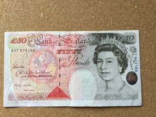 50 Pounds Great Britain Bank Of England.  P388a