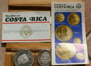 1970 Republica de Costa Rica Silver Proof Coin 999 Set of 5 Coins (25,  20,  10,  5,  2) 4