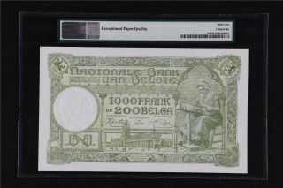 1939 - 44 Belgium Banque Nationale 1000 Francs Pick 110 PMG 64 EPQ Choice UNC 2