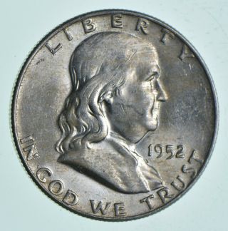 Choice Unc Bu Ms 1952 - D Franklin Half Dollar - 90 Silver - Tough Coin 132