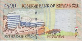 Malawi Banknote P56b 500 Kwacha 2011,  UNC 2
