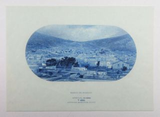 Mexico.  Abn Proof Vignette " Banco De Hidalgo " 1850 - 70s Intaglio Cu Blue Abnc