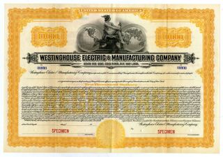 Pa.  Westinghouse Electric & Manufacturing Co. ,  1910s $10,  000 Reg 7 Spec Bond