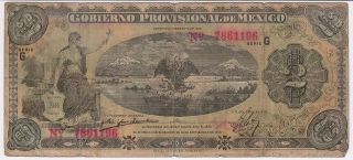 Mexico,  Paper Money,  1915,  Gobierno Provisional De México,  2 Pesos,  Vf