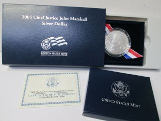 2005 Chief Justice John Marshall Uncirculated Silver Dollar Commemorative