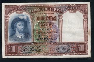 500 Pesetas From Spain 1931 Fine