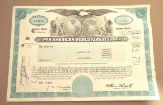 Pan American World Airways Stock Certificate 1979