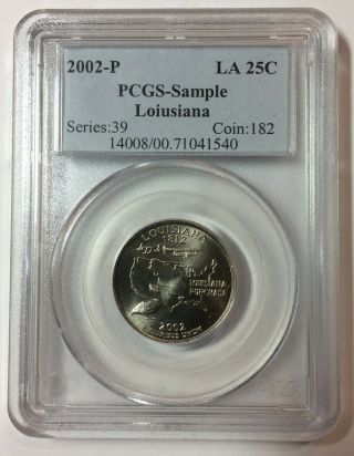 Sample Slab - Pcgs With " Loiusiana " Misspelling - 2002 - P Louisiana Quarter