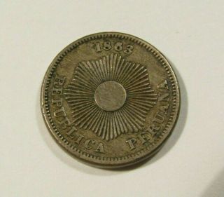 Peru 1863 1 Centavo Coin