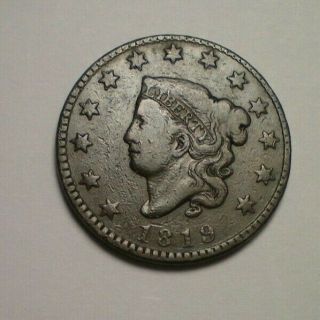 1819 Large Cent F - Vf