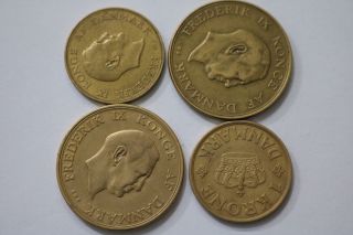 Denmark 1 Krone 1939/56,  2 Kroner 1954/58 A98 Xu25