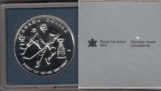 1993 Canadian Sterling Silver Dollar 100th Anniversary Of Stanley Cup