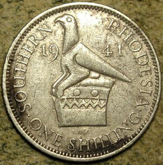 Southern Rhodesia: 1941 King George Vi Silver 1 Shilling