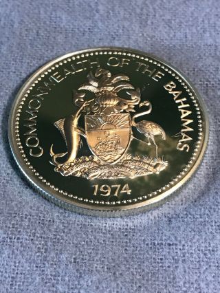 1974 BAHAMA ISLANDS,  ONE DOLLAR - SILVER PROOF COIN (409) 2
