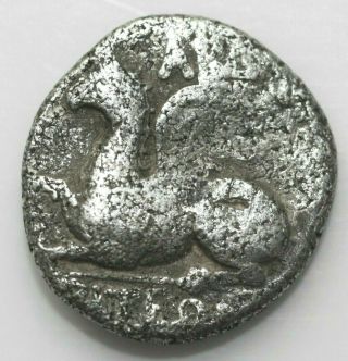 Greek Coins Thrace.  Abdera.  Drachm (336/5 - 335/4 Bc).  Griffin Seated Left.  Rev: