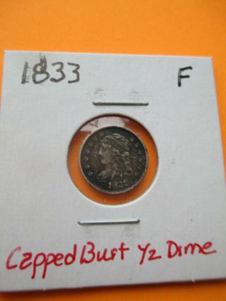 1833 Capped Bust 1/2 Dime,  F