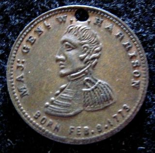 1840 Usa Maj: Genl.  W.  H.  Harrison,  The Peoples Choice R4 Medal Token