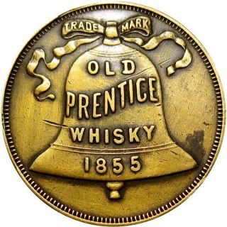 Mcbrayer Kentucky Good Luck Swastika Token Old Prentice Whisky Bell
