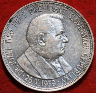 1939 Czechoslovakia 20 Korun Silver Foreign Coin