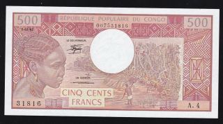 Congo - - - - - 500 Francs 1982 - - - - - Unc - - - - -