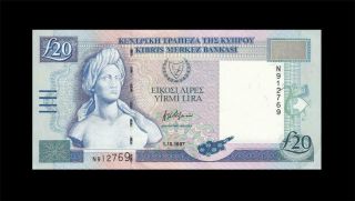 1.  10.  1997 Central Bank Of Cyprus 20 Pounds ( (gem Unc))