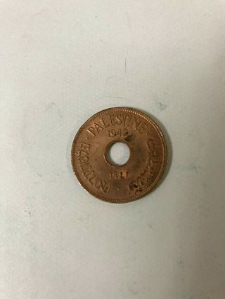 Palestine 10 Mils,  1942,  Bronze Coin,  British Mandate