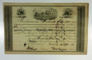Md.  Baltimore & Ohio Rail Road Co. ,  1851 6 Shrs I/c Capital Stock Certificate