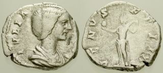 017.  Roman Silver Coin.  Julia Domna.  Ar Denarius.  Rome.  Venus.  Vf