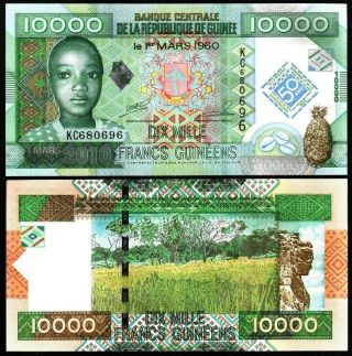 Guinea - 10000 Francs 2010,  Unc Commemorative,  Pick 45