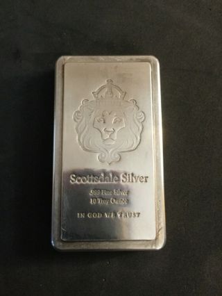 10 Oz Scottsdale Stacker.  999 Fine Silver Bar Serial 16114751 10 Troy Ounces