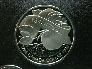 1996 200th Anniversary Of The Mcintosh Apple Canadian Silver Coin - Toned