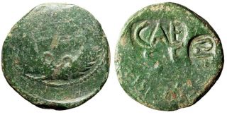 COUNTERMARKED Augustus Coin FIRST ROMAN EMPEROR 