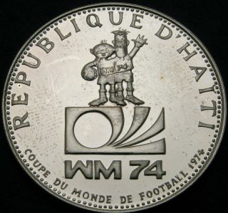 Haiti 25 Gourdes 1973 Proof - Silver - 1974 Soccer World Cup - 521 ¤