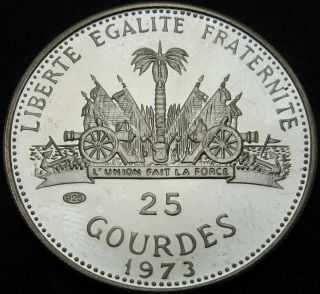 HAITI 25 Gourdes 1973 Proof - Silver - 1974 Soccer World Cup - 521 ¤ 2