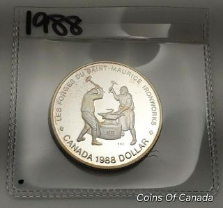 1988 Canada Silver Dollar Uncirculated Proof Coin - Ironworks Coinsofcanada