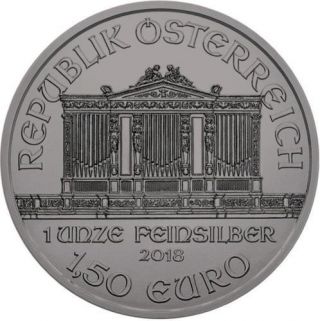 Austria 2018 Wiener Philharmoniker 1 oz Gold Hologram Finish Silver Coin 500pcs 2