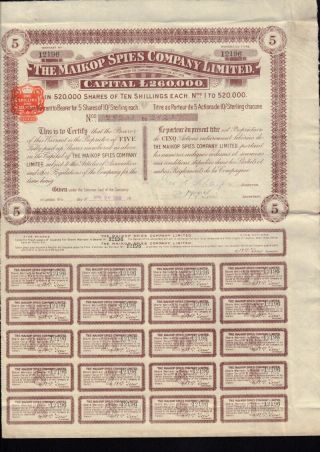 Russia / Uk / Oil : The Maikop Spies Company Limited Dd 1910