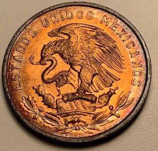 1965 - Mo Mexican Veinte 20 Centavos Bu Unc Rainbow Color Toned Coin 21