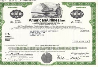 Stock Certificate Of American Airlines