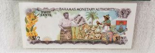 Bahamas,  Monetary Authority 1968 1/2 Dollar P 26a PMG 66 EPQ Gem UNC 4