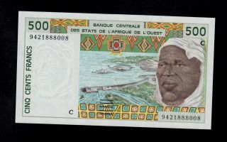 West African States 500 Francs 1994 Burkina Faso Pick 310cd Unc.