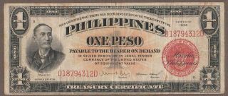 1936 Philippines 1 Peso Note