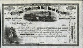 Cleveland And Pittsburgh Rail Road Co Of Ohio,  18 - -,  Unissued,  Crisp Stock Cft.
