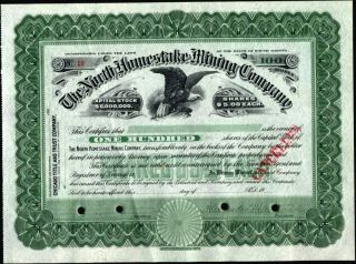North Homestake Mining Co Of South Dakota,  19 - -,  Partly Issued Crisp Stock Cft.